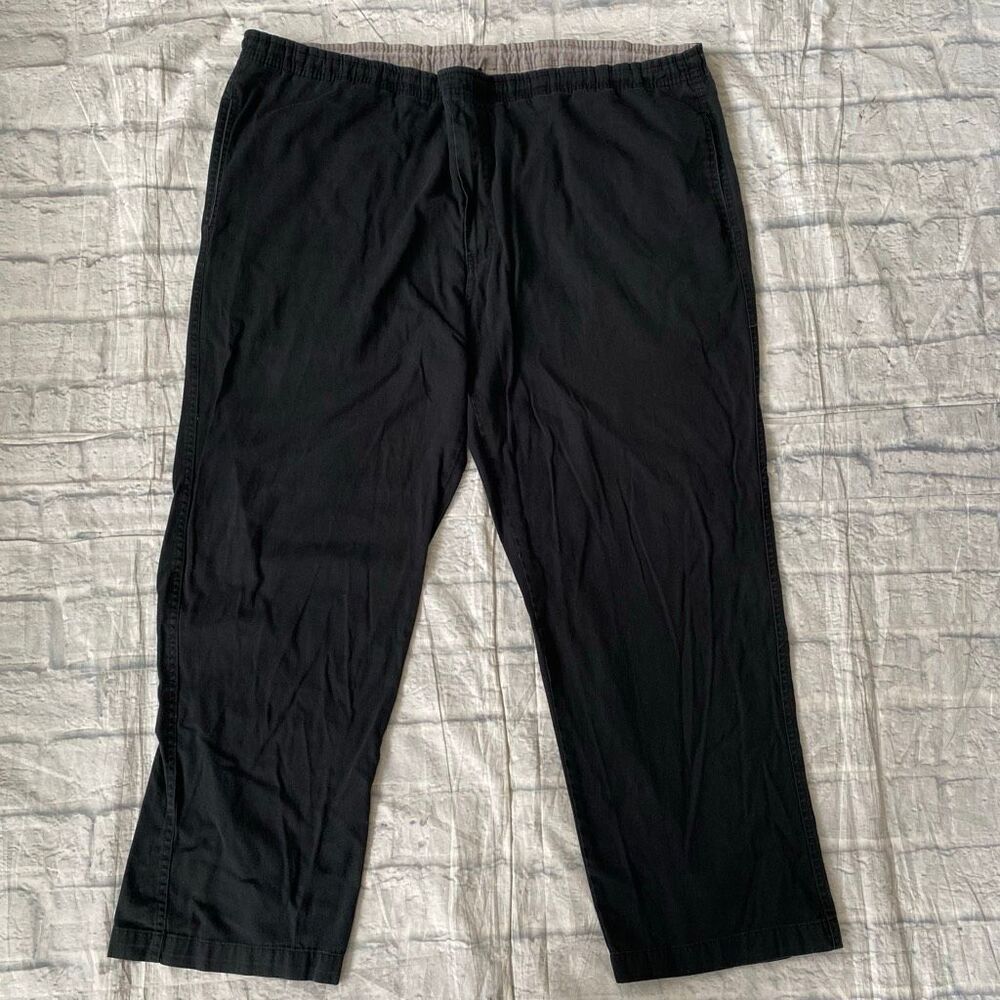 Haband active Joe men 38 pull on casual chino pants w/elastic drawstring waist